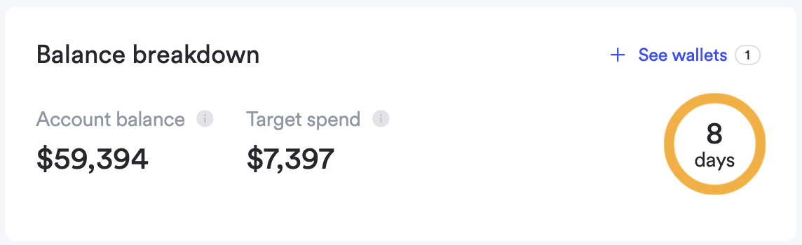 Screenshot of balance breakdown.