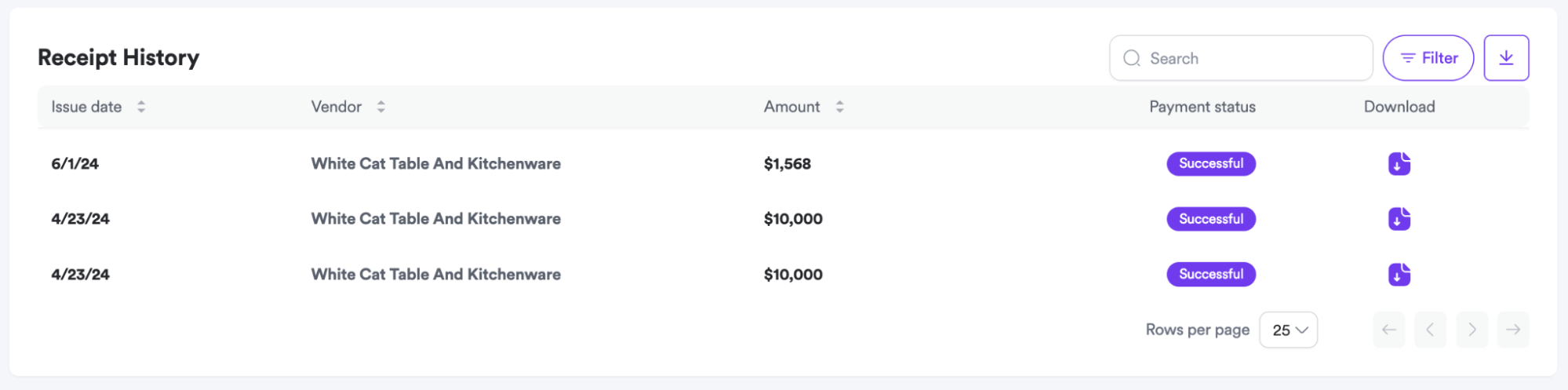 Screenshot of payment receipt.