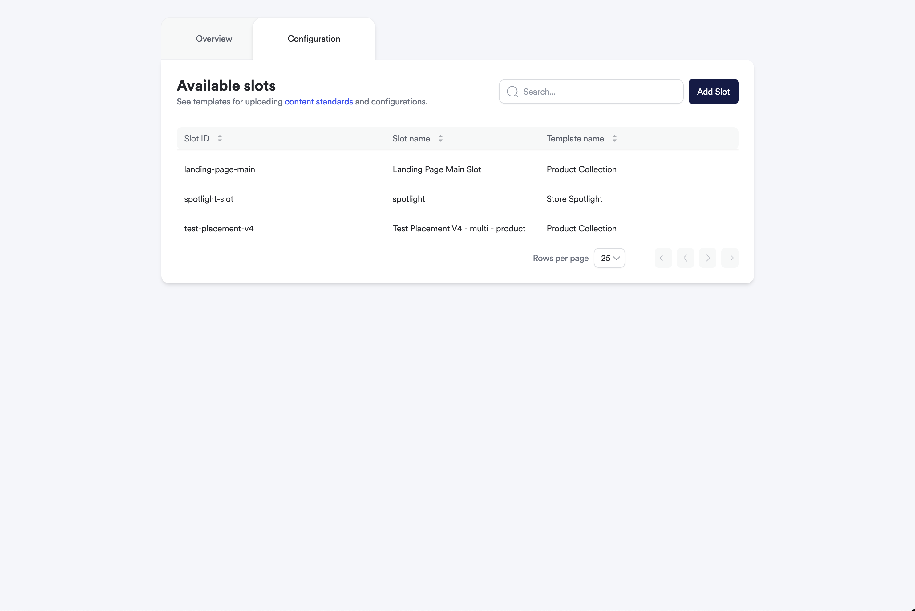 Screenshot of sponsored brands slot configuration interface