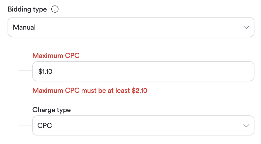 Screenshot of reserve prices for listings.