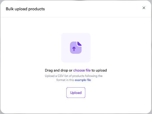 bulk upload products step 1