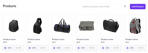 dashboard products