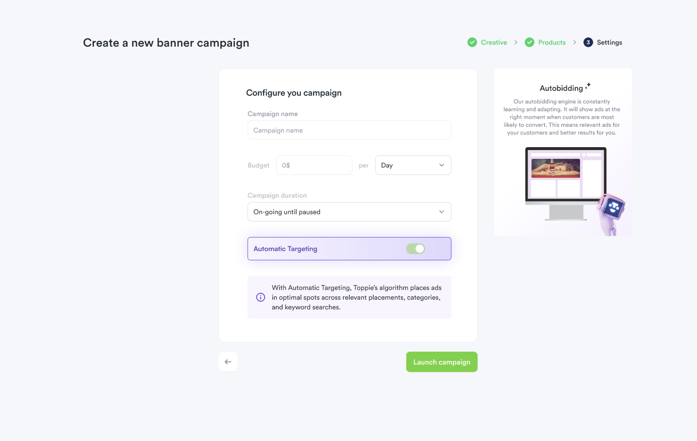 Step 5.1 of creating banners on Toppie