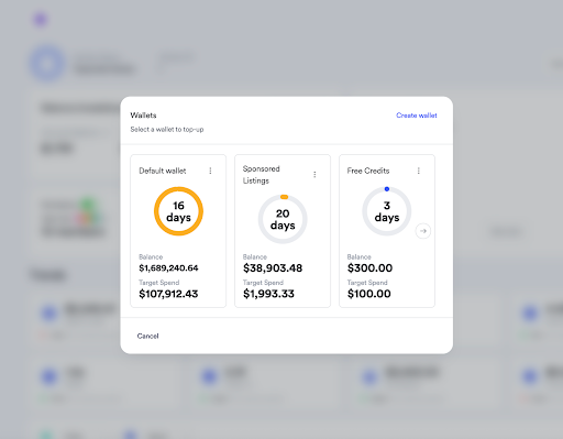 Vendor wallet creation